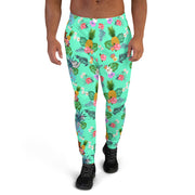 Men's Athletic Green Floral Joggers