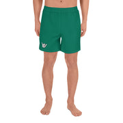 Livin' Aloha Men's Athletic Long Shorts (Tropical Rain Forest Green)