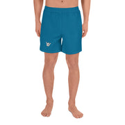 Livin' Aloha Men's Athletic Long Shorts (Cerulean Blue)