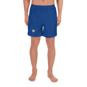Livin' Aloha Men's Athletic Long Shorts (Dark Cerulean Blue)