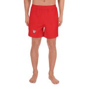 Livin' Aloha Men's Athletic Long Shorts (Alizarin Red)