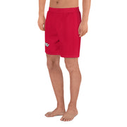 Livin' Aloha Men's Athletic Long Shorts (Crimson Red)