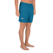 Livin' Aloha Men's Athletic Long Shorts (Cerulean Blue)