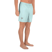 Livin' Aloha Men's Athletic Long Shorts (Light Cyan)