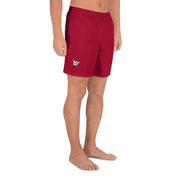 Livin' Aloha Men's Athletic Long Shorts (Carmine Red)