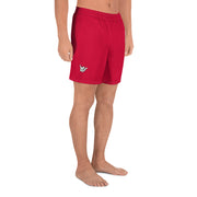 Livin' Aloha Men's Athletic Long Shorts (Crimson Red)