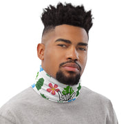 White Green Floral Neck Gaiter - Livin' Aloha