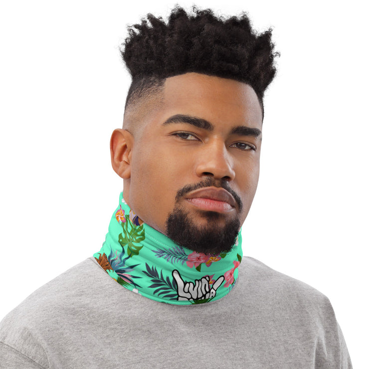Green Floral Neck Gaiter - Livin&