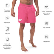 Livin' Aloha Eco-Friendly Swim Trunks (Brink Pink)