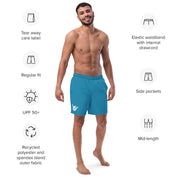 Livin' Aloha Eco-Friendly Swim Trunks (Pelorous Blue)