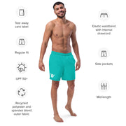 Livin' Aloha Eco-Friendly Swim Trunks (Teal)