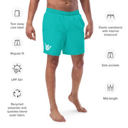 Livin' Aloha Eco-Friendly Swim Trunks (Teal)