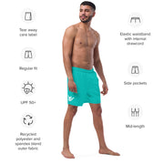 Livin' Aloha Eco-Friendly Swim Trunks (Teal)
