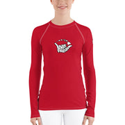 Women's Rash Guard (Crimson) - Livin' Aloha