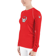 Women's Rash Guard (Red)- Livin' Aloha 