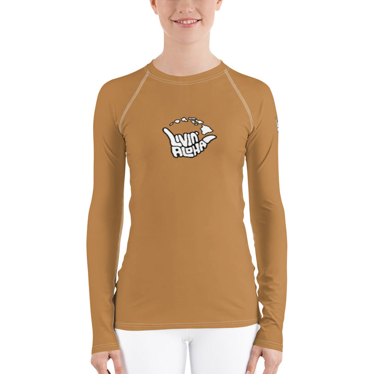 Womens Rash Guard (Driftwood) - Livin&