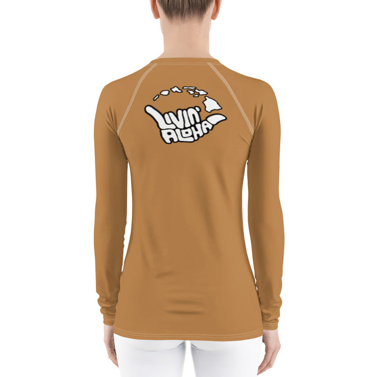 Womens Rash Guard (Driftwood) - Livin&
