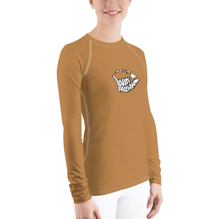 Womens Rash Guard (Driftwood) - Livin&