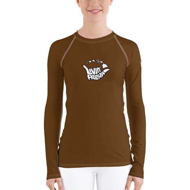 Womens Rash Guard (Pickled Bean) - Livin&