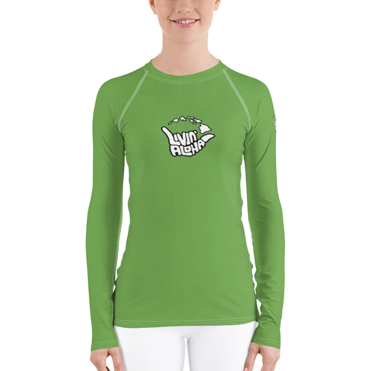 Womens Rash Guard (Asparagus) - Livin&
