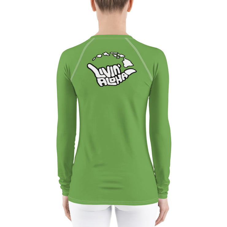 Womens Rash Guard (Asparagus) - Livin&