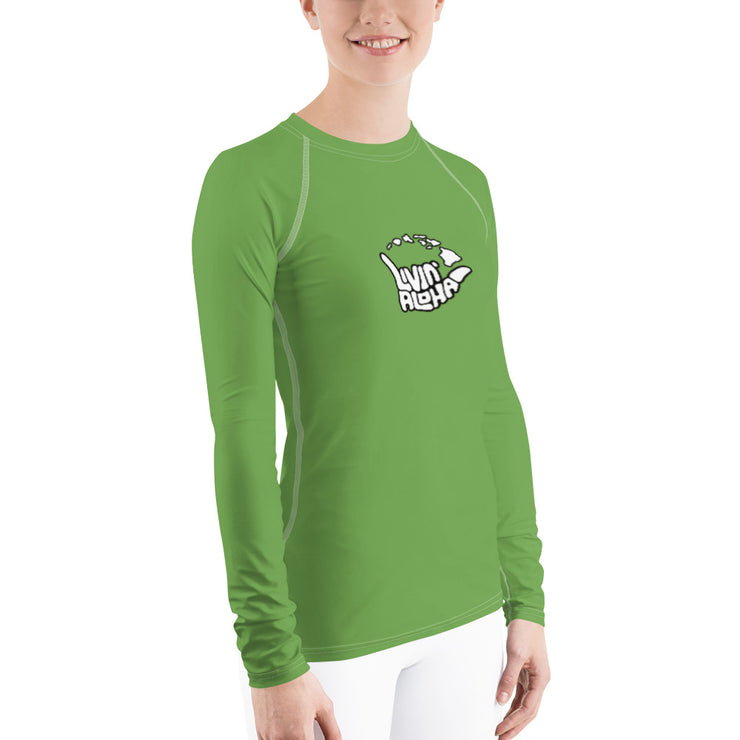 Womens Rash Guard (Asparagus) - Livin&