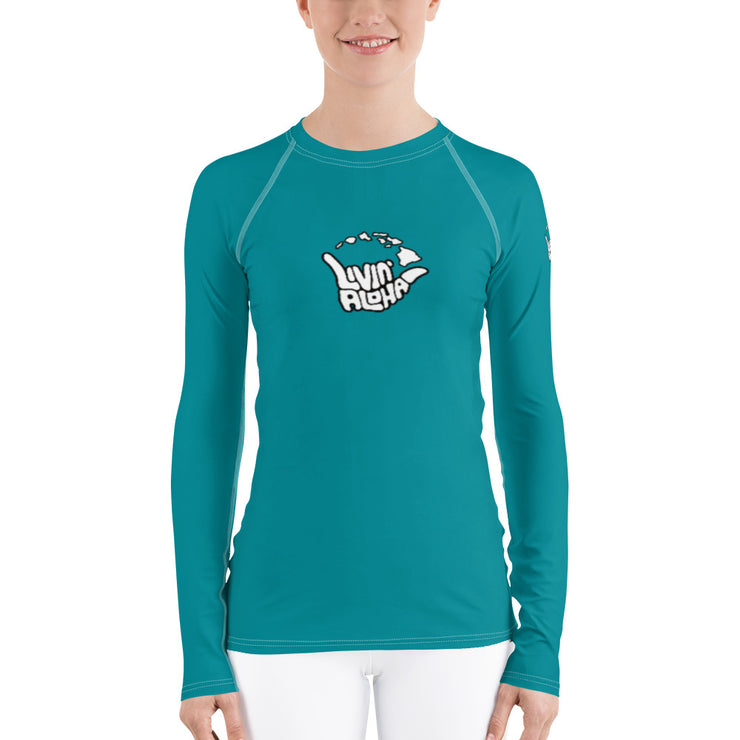 Womens Rash Guard (Surfie Green) - Livin&