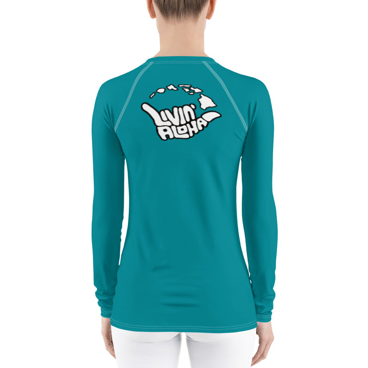 Womens Rash Guard (Surfie Green) - Livin&