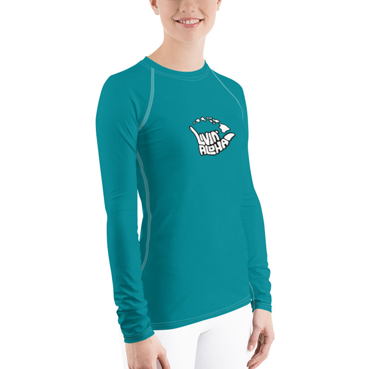 Womens Rash Guard (Surfie Green) - Livin&