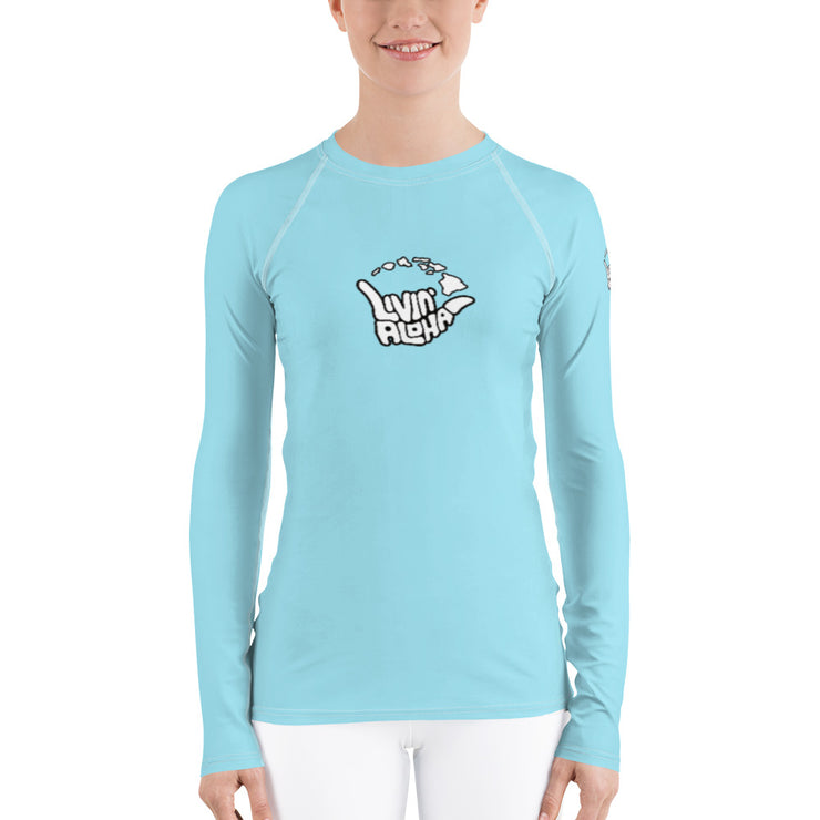 Womens Rash Guard (Morning Glory) - Livin&