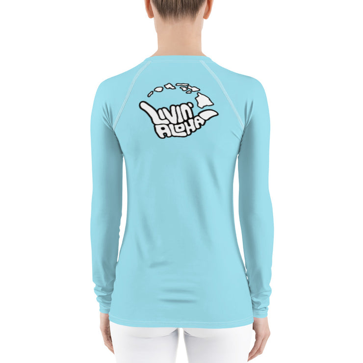Womens Rash Guard (Morning Glory) - Livin&