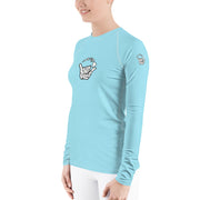 Womens Rash Guard (Morning Glory) - Livin' Aloha