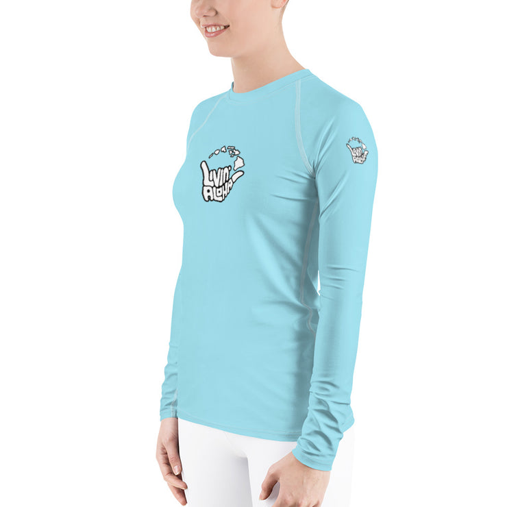 Womens Rash Guard (Morning Glory) - Livin&