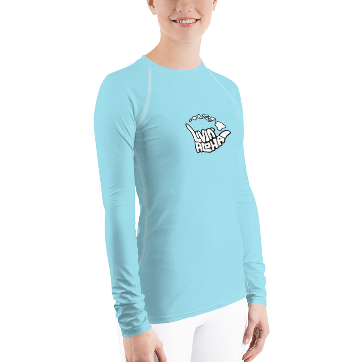 Womens Rash Guard (Morning Glory) - Livin&