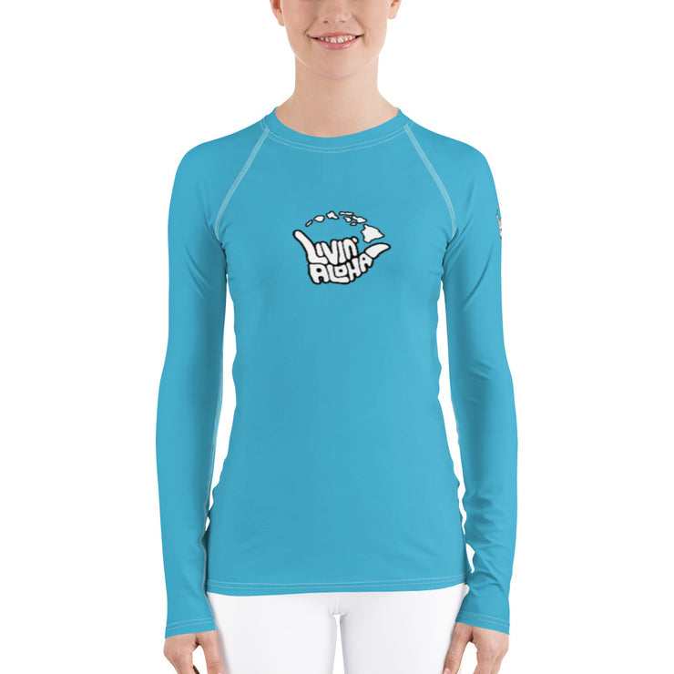 Womens Rash Guard (Pelorous) - Livin&