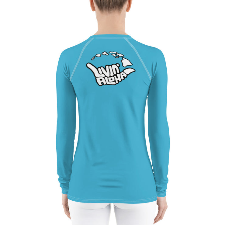 Womens Rash Guard (Pelorous) - Livin&