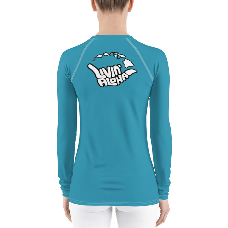 Womens Rash Guard (Boston Blue) - Livin&