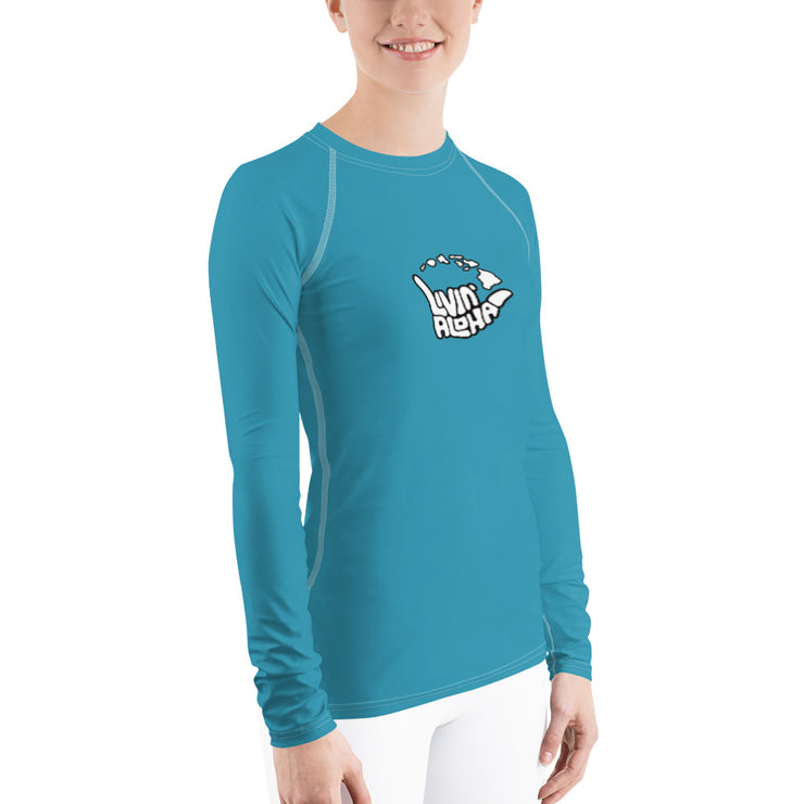 Womens Rash Guard (Boston Blue) - Livin&