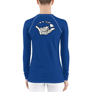 Womens Rash Guard (Blue) - Livin' Aloha