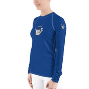 Womens Rash Guard (Blue) - Livin' Aloha