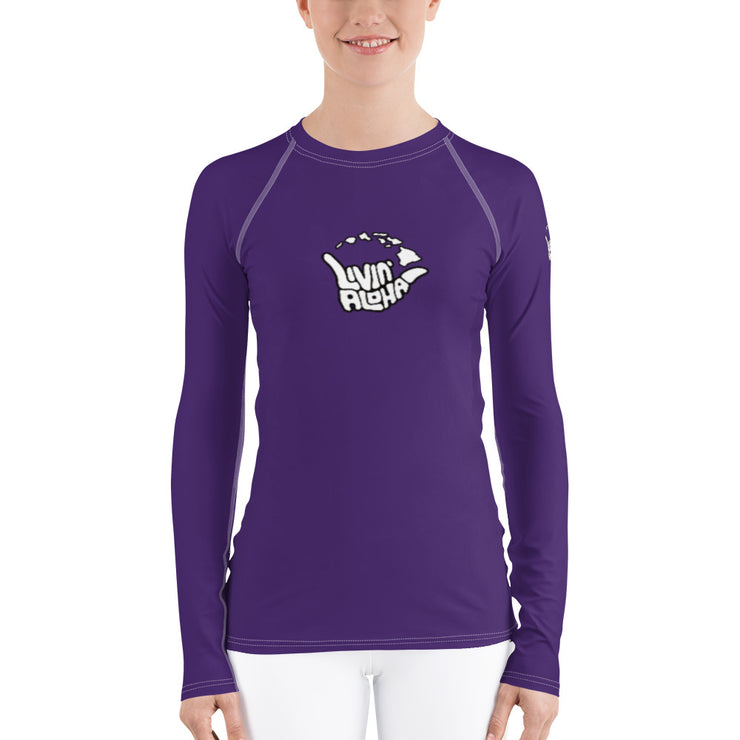 Womens Rash Guard (Purple) - Livin&