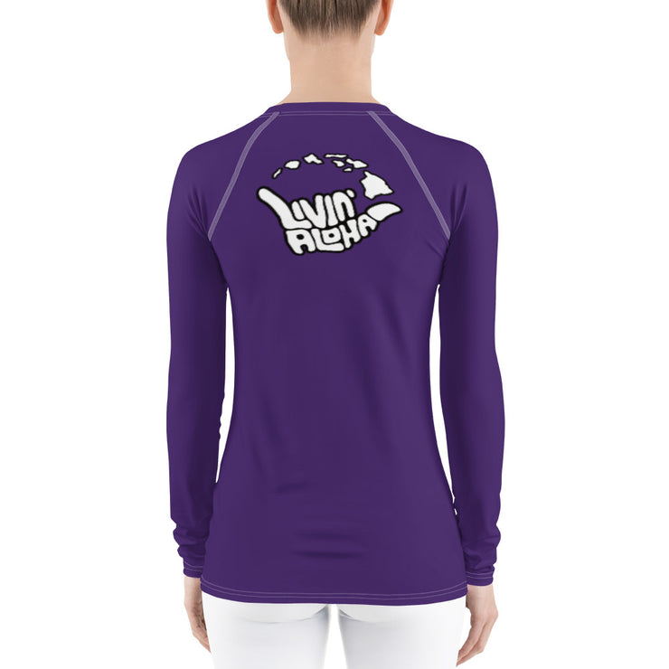 Womens Rash Guard (Purple) - Livin&