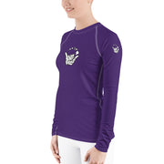 Womens Rash Guard (Purple) - Livin' Aloha