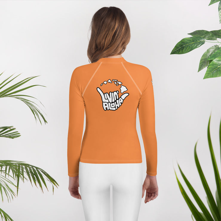 Youth Rash Guard (Orange) - Printful