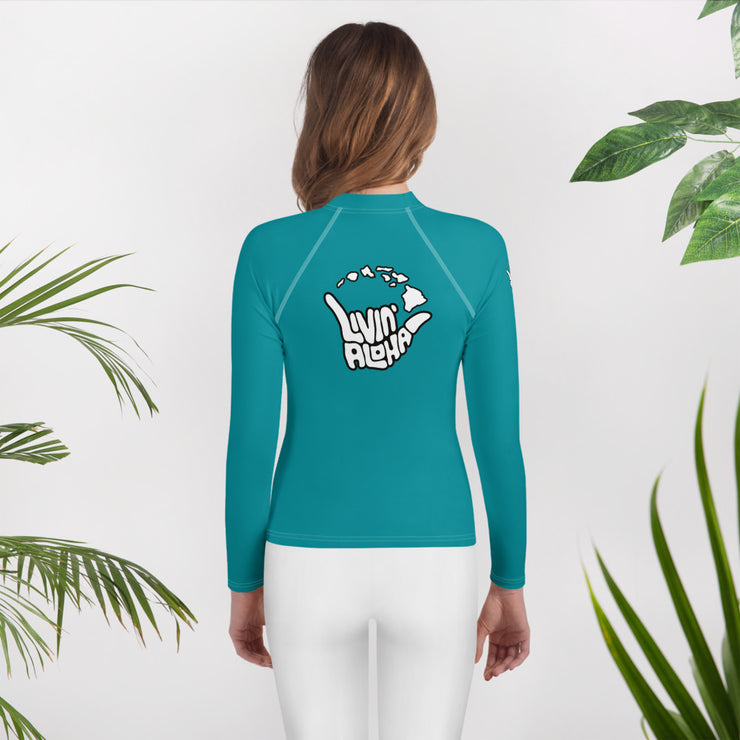 Youth Rash Guard (Surfie Green) - Printful