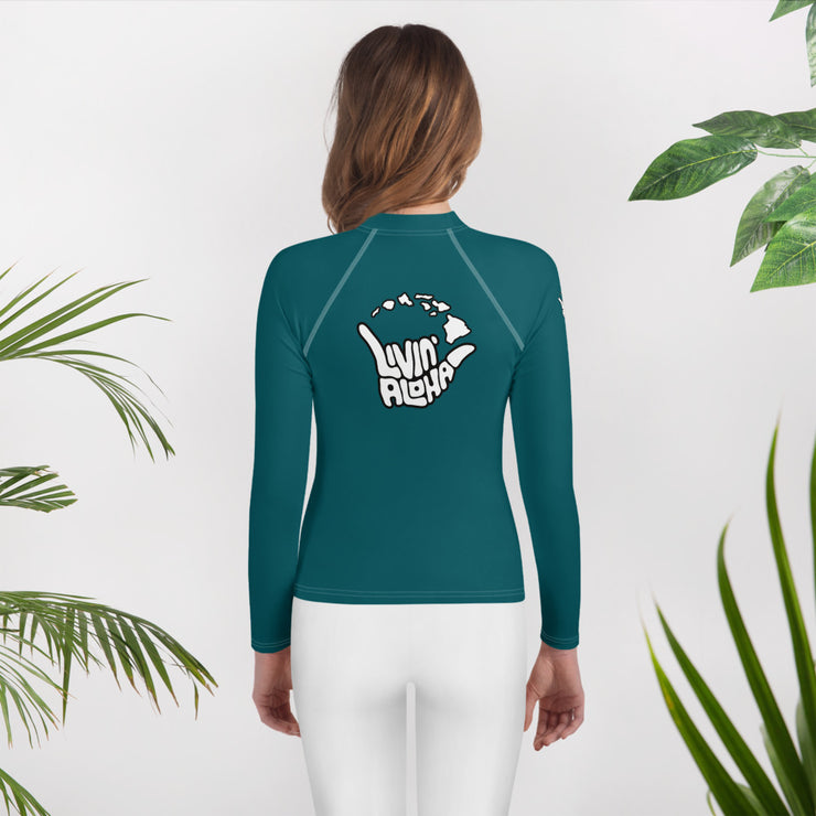 Youth Rash Guard (Deep Sea Green) - Printful