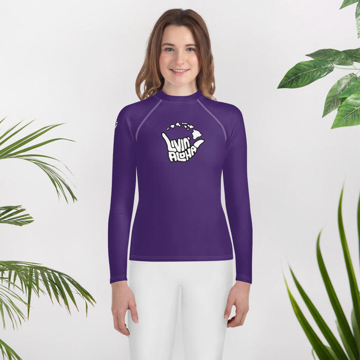 Youth Rash Guard (Purple) - Printful