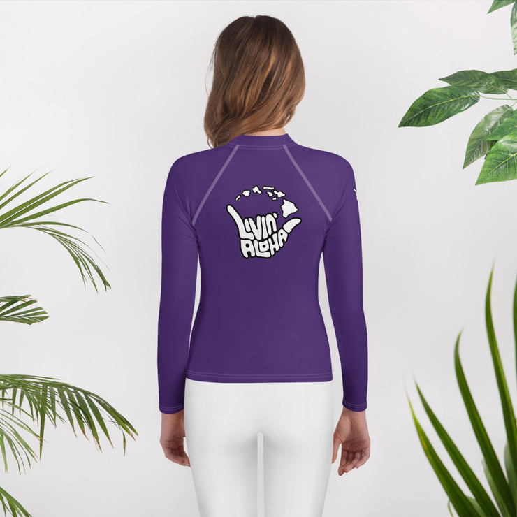 Youth Rash Guard (Purple) - Printful