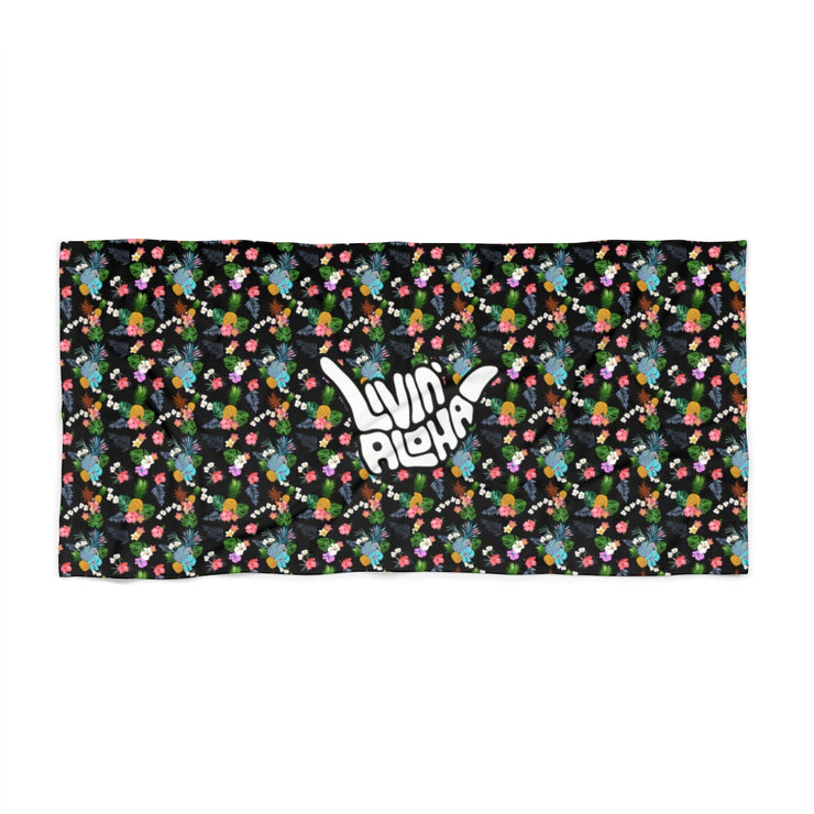  Beach Towel (Black Pineapple) - Livin&