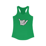 Livin' Aloha Women's Classic Racerback Solid Kelly Green Tank - Livin' Aloha